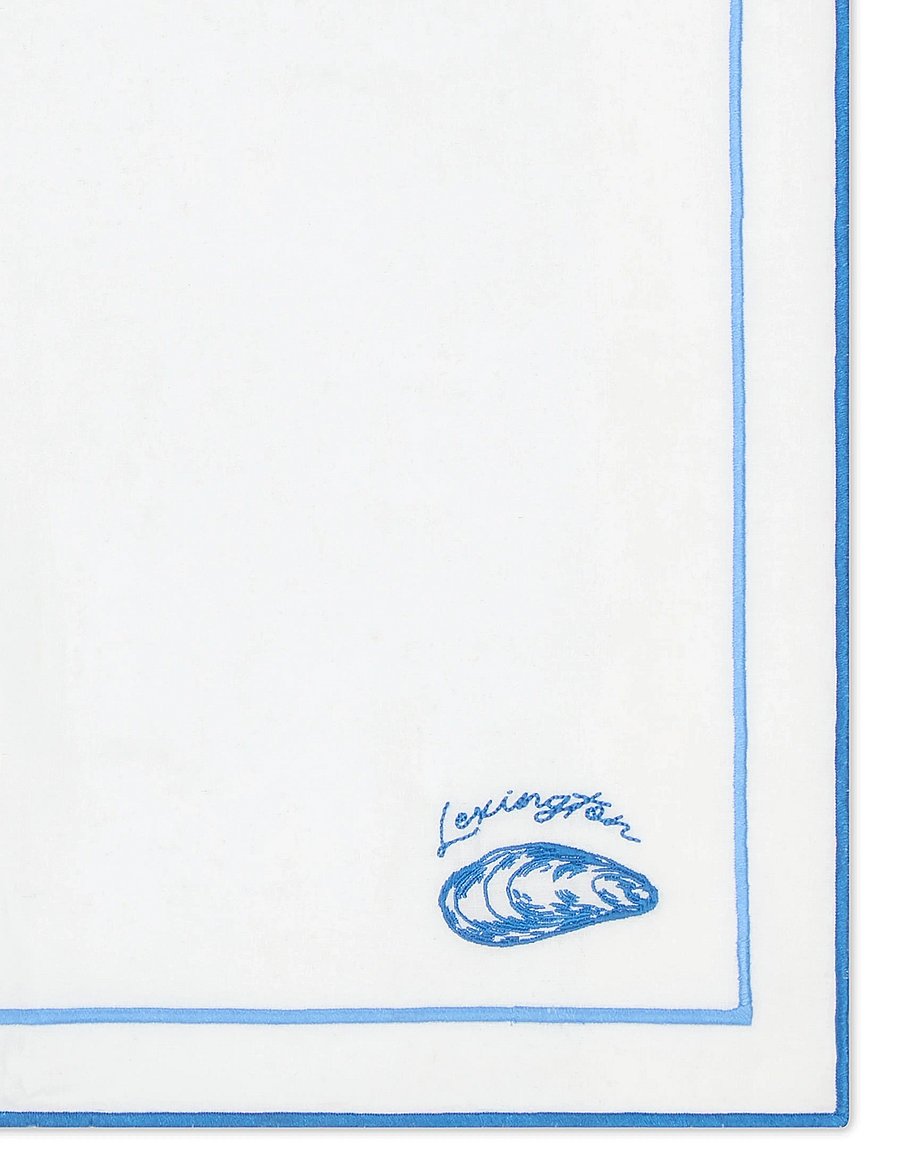 Lexington Home - Linen/Cotton Napkin with Embroidery - linased ja puuvillased salvrätikud - white/blue - 2