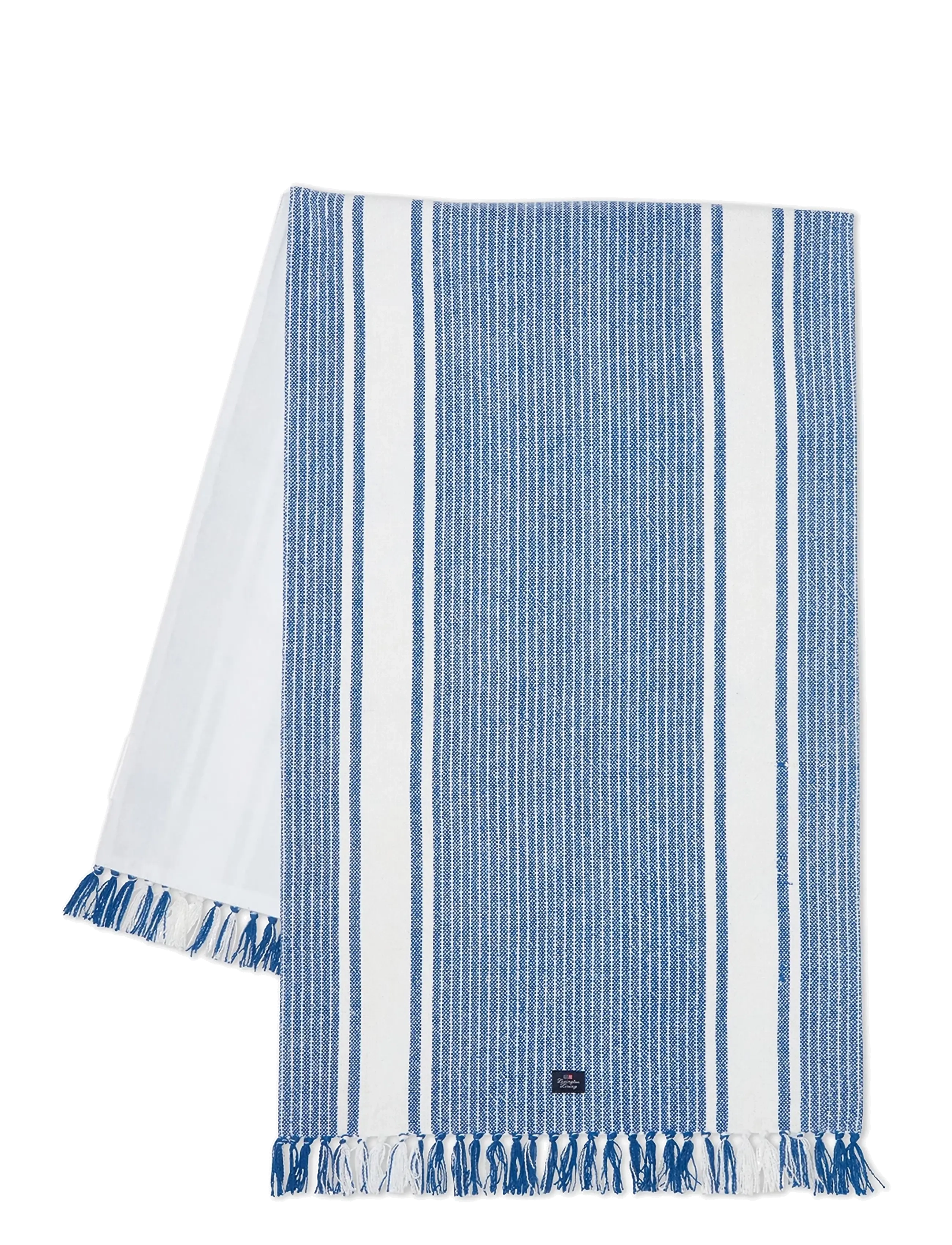 Lexington Home Striped Organic Cotton Runner with Fringes - Nýkomið - WHITE/BLUE / blue