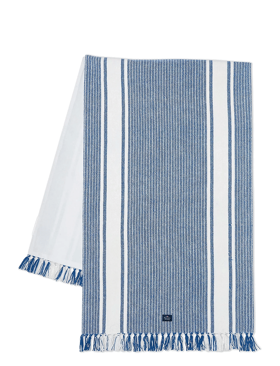 Lexington Home - Striped Organic Cotton Runner with Fringes - laudlinad - white/blue - 1