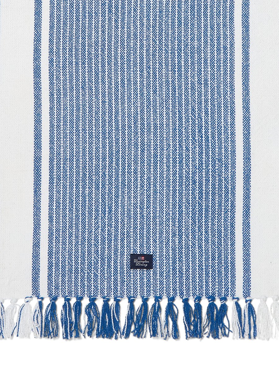 Lexington Home - Striped Organic Cotton Runner with Fringes - laudlinad - white/blue - 2