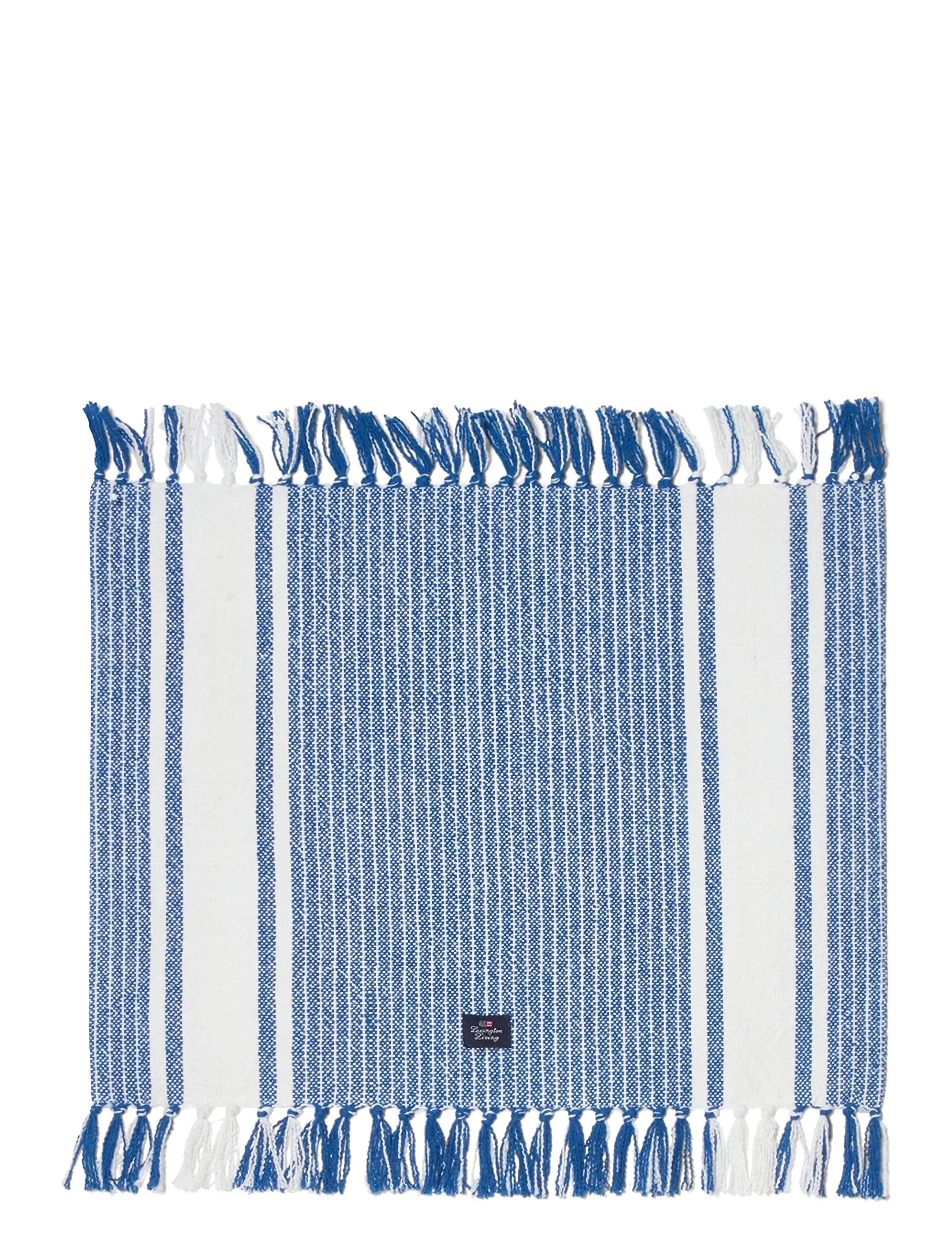 Lexington Home Striped Organic Cotton Placemat with Fringes - Borddækning - WHITE/BLUE / blue