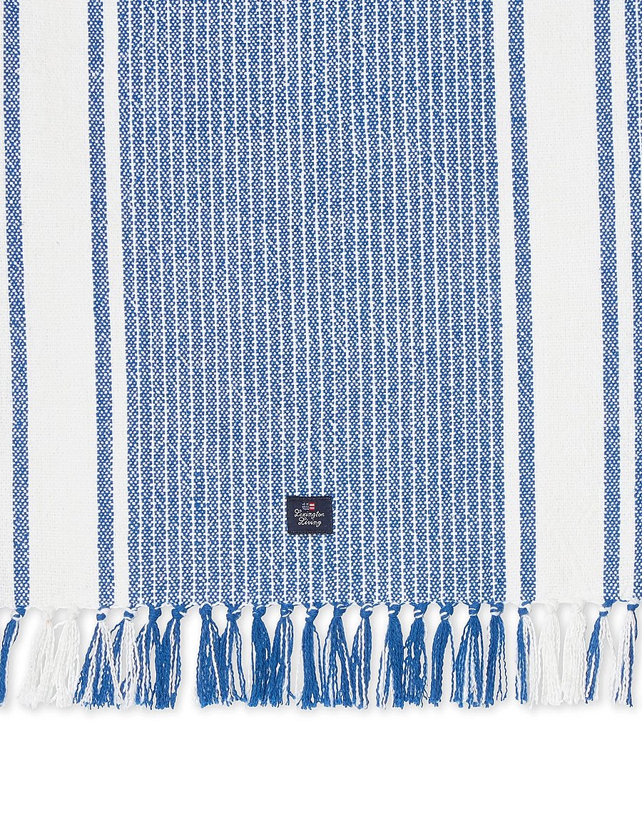 Lexington Home - Striped Organic Cotton Placemat with Fringes - taldrikualused - white/blue - 2