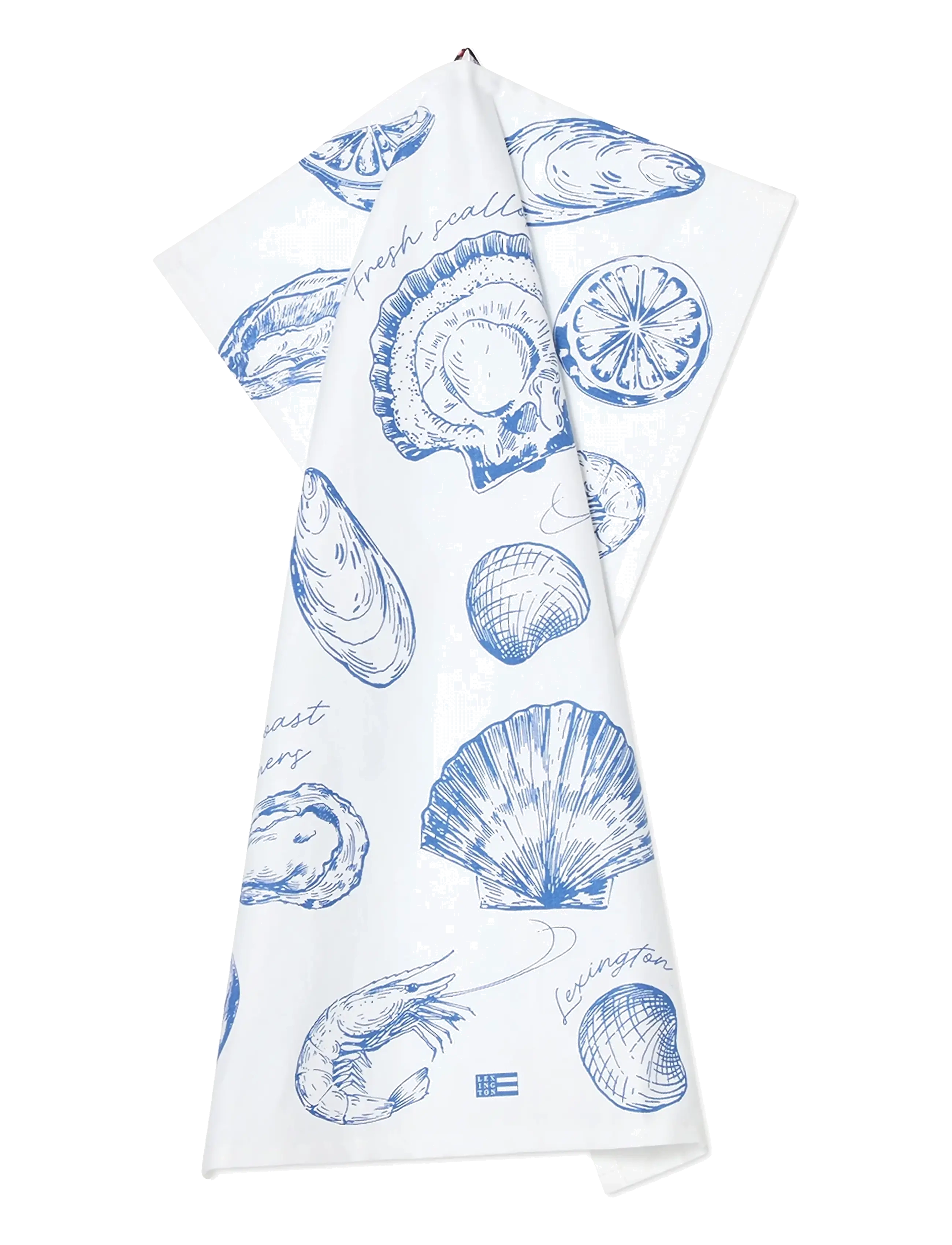 Lexington Home Shell Printed Organic Cotton Kitchen Towel, 50X70, Textiles, Weiß - Towels, Homeware