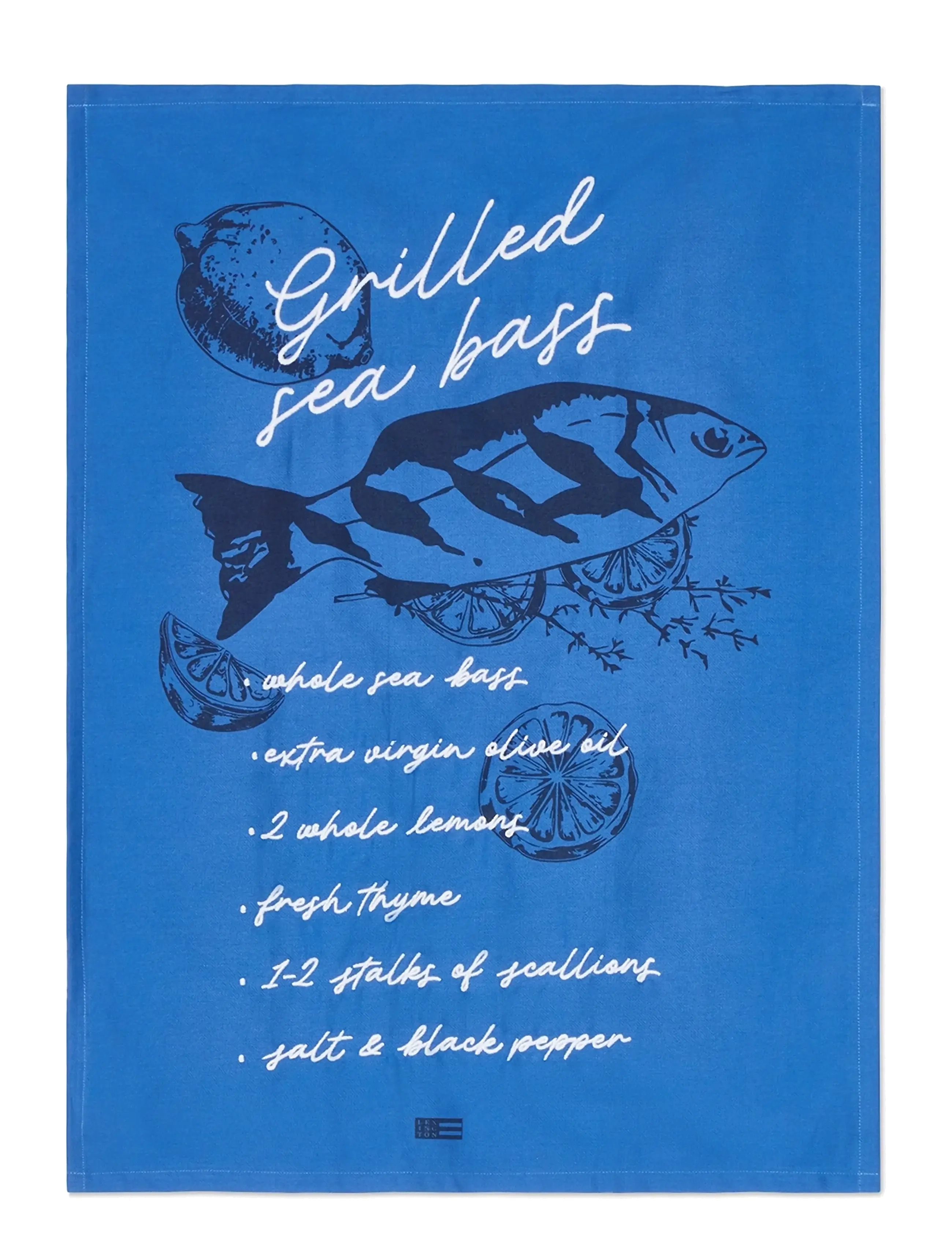 Lexington Home - Grilled Sea Bass Organic Cotton Kitchen Towel - torchons - blue - 1