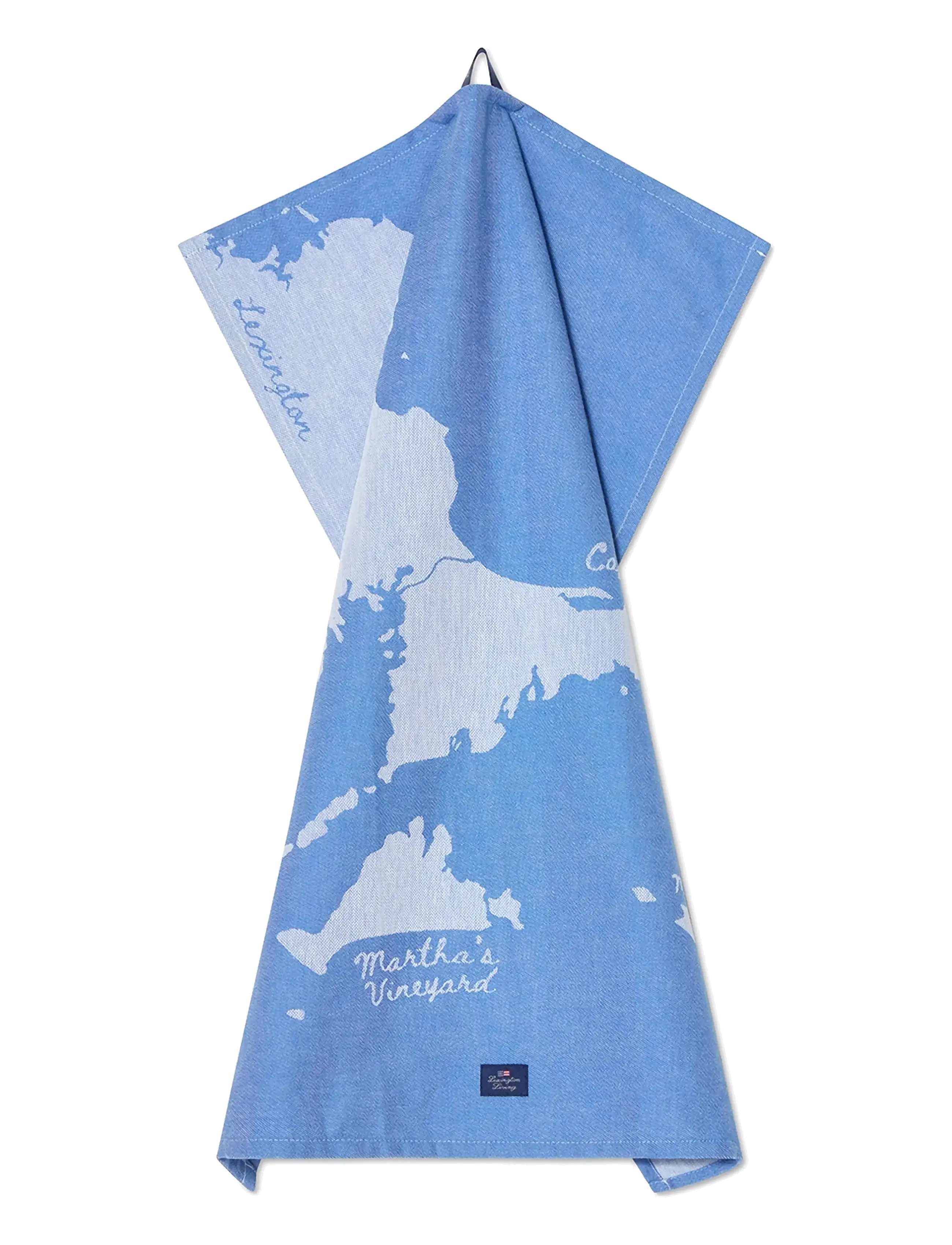 Lexington Home Cape Cod Org Cotton Jacquard Kitchen Towel - Deals - BLUE/WHITE / blue