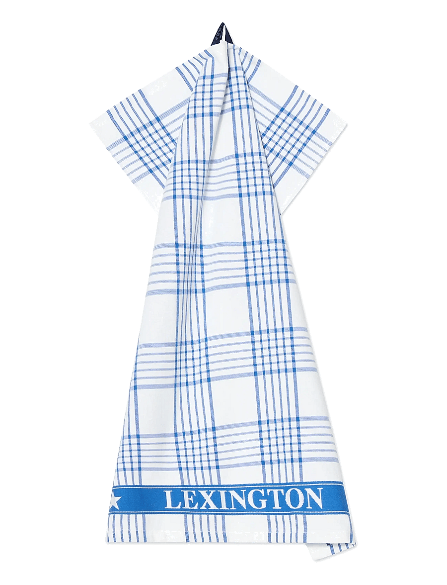 Lexington Home - Checked Org Cotton Terry Kitchen Towel - küchenhandtücher - white/blue - 1