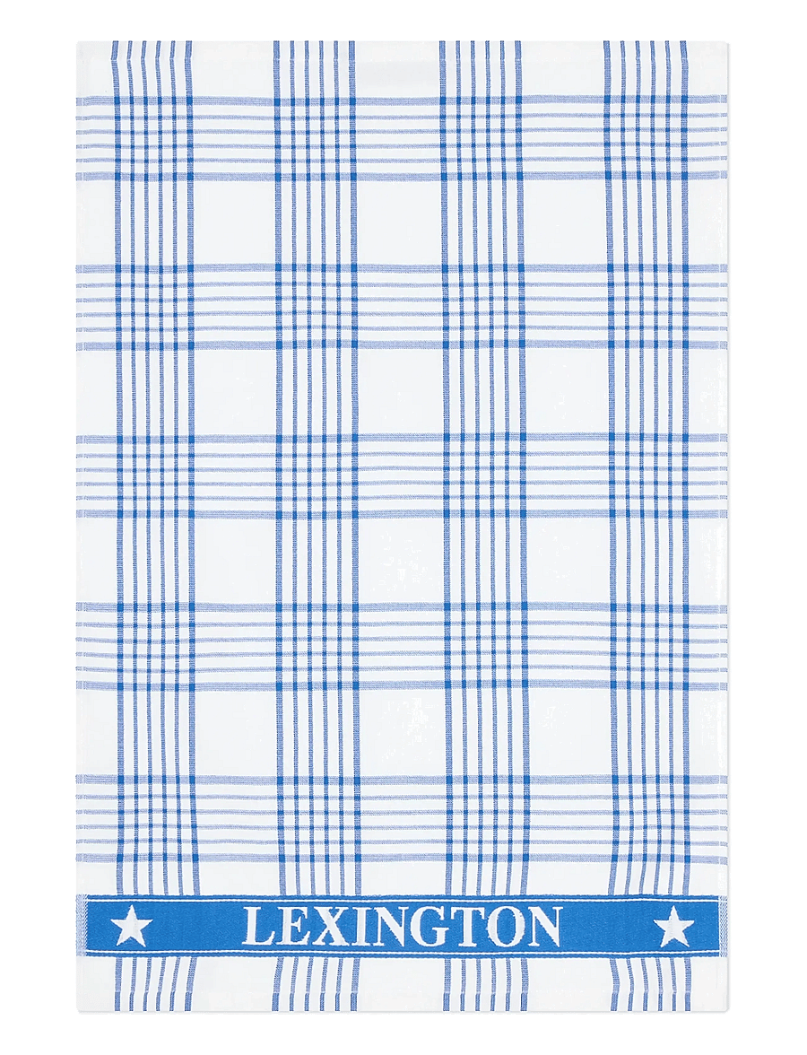 Lexington Home - Checked Org Cotton Terry Kitchen Towel - küchenhandtücher - white/blue - 2