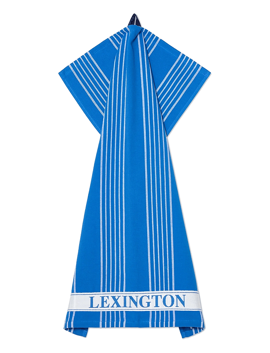 Lexington Home - Striped Organic Cotton Terry Kitchen Towel - köögirätikud - blue/white - 1