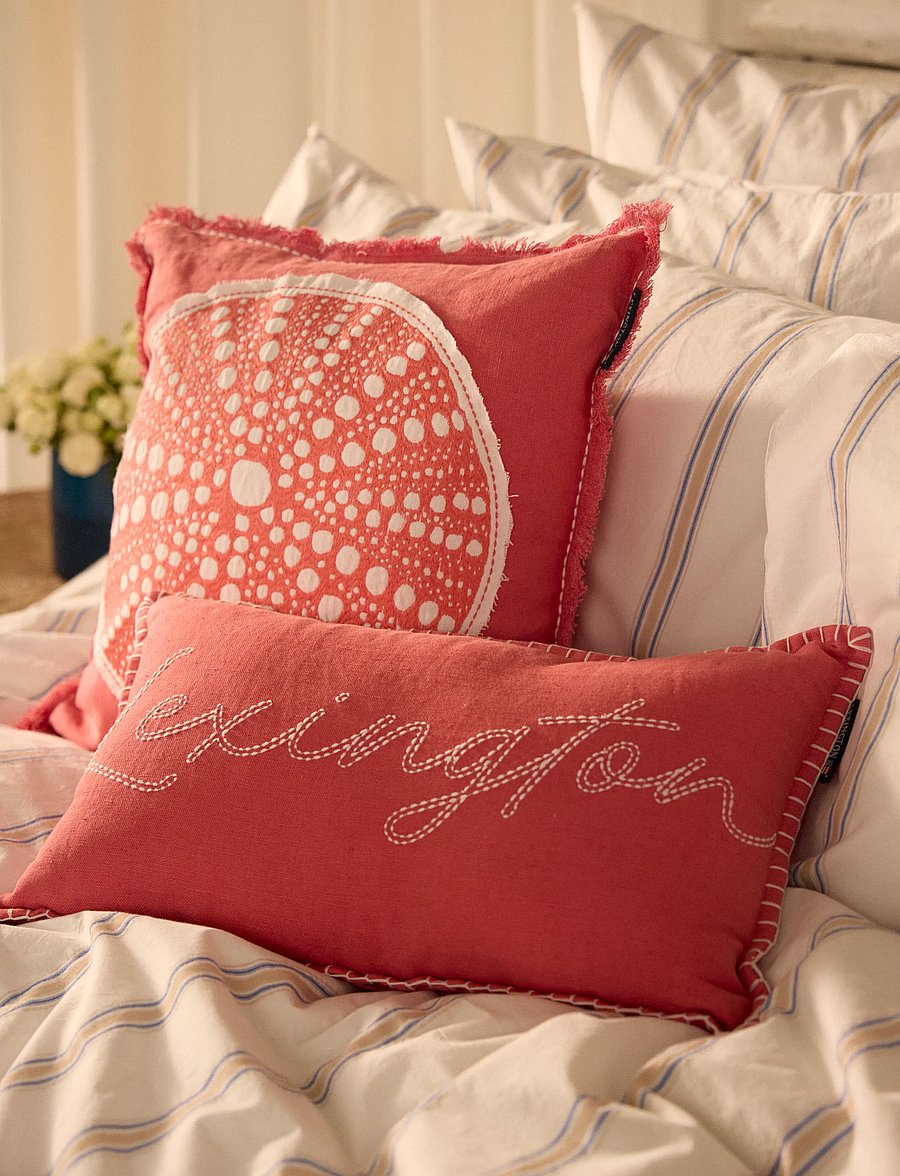 Lexington Home - Logo Linen/Cotton 50x30 Pillow - kissen - pink/white - 0