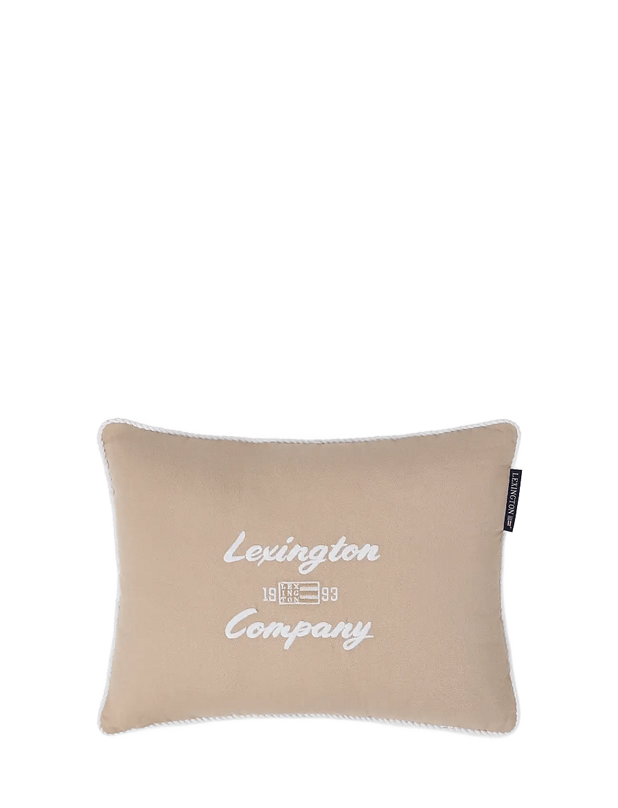 Lexington Home - Logo Organic Cotton 40x30 Pillow - beige/white - 0