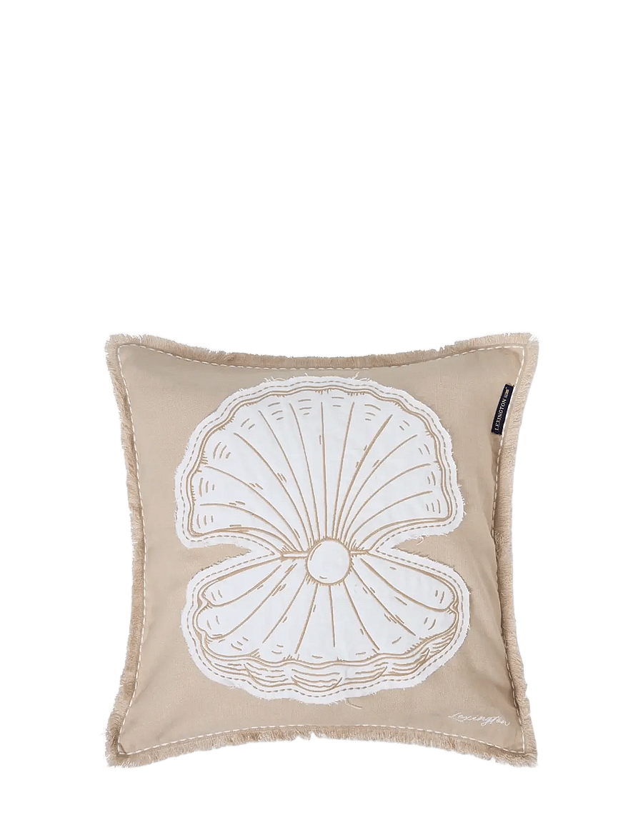 Lexington Home - Summer Embroidered Patch Linen/Cotton Pillow Cover - kissen - beige/white - 0