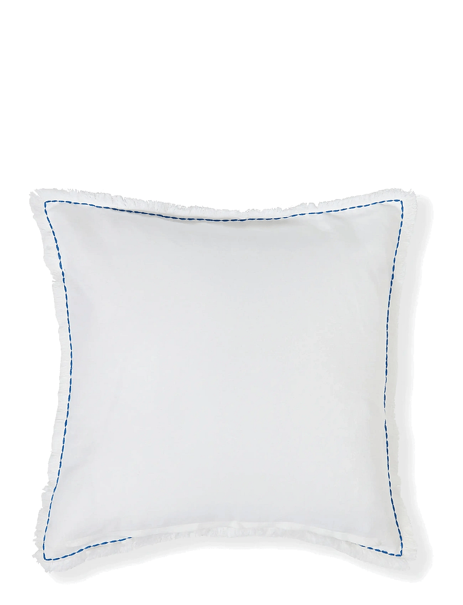 Lexington Home - Summer Embroidered Patch Linen/Cotton Pillow Cover - kissen - white/blue - 0