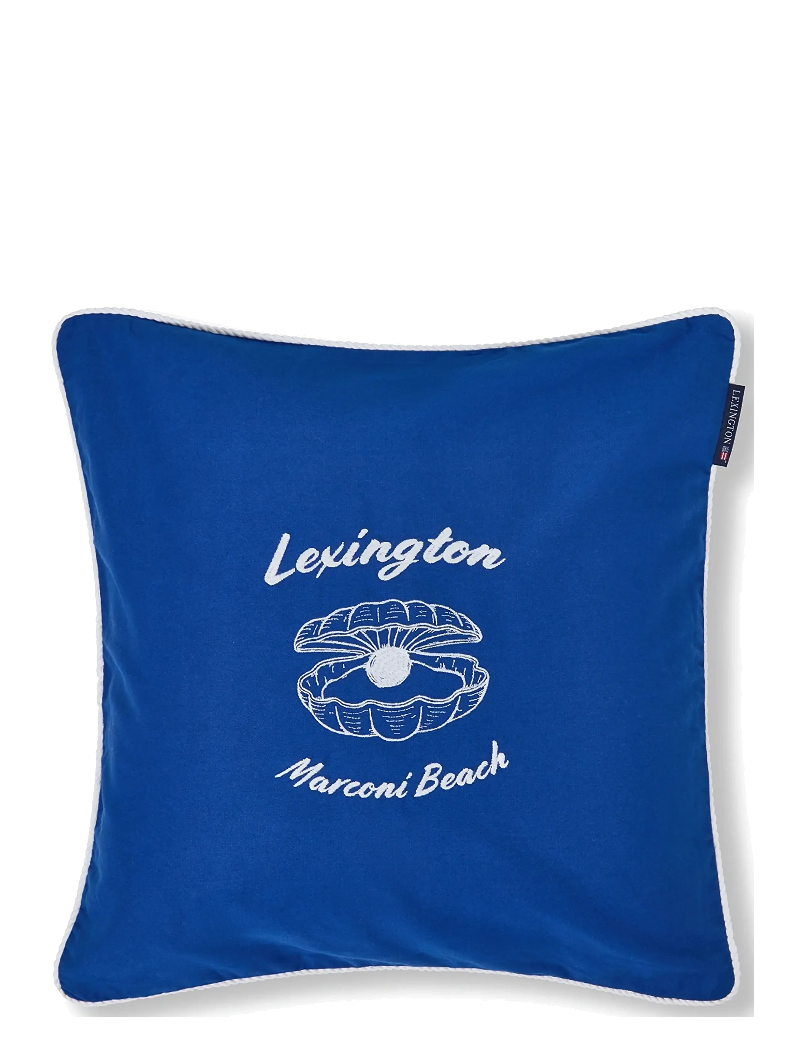 Lexington Home Blue Logo Organic Cotton Twill Pillow Cover, Pudebetræk, Blå, Str: 50X50