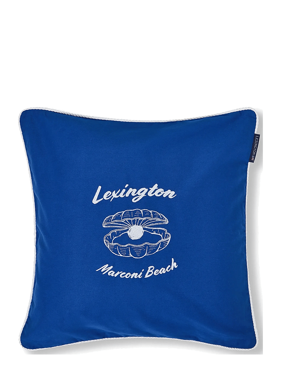 Lexington Home - Blue Logo Organic Cotton Twill Pillow Cover - kissen - blue/white - 0