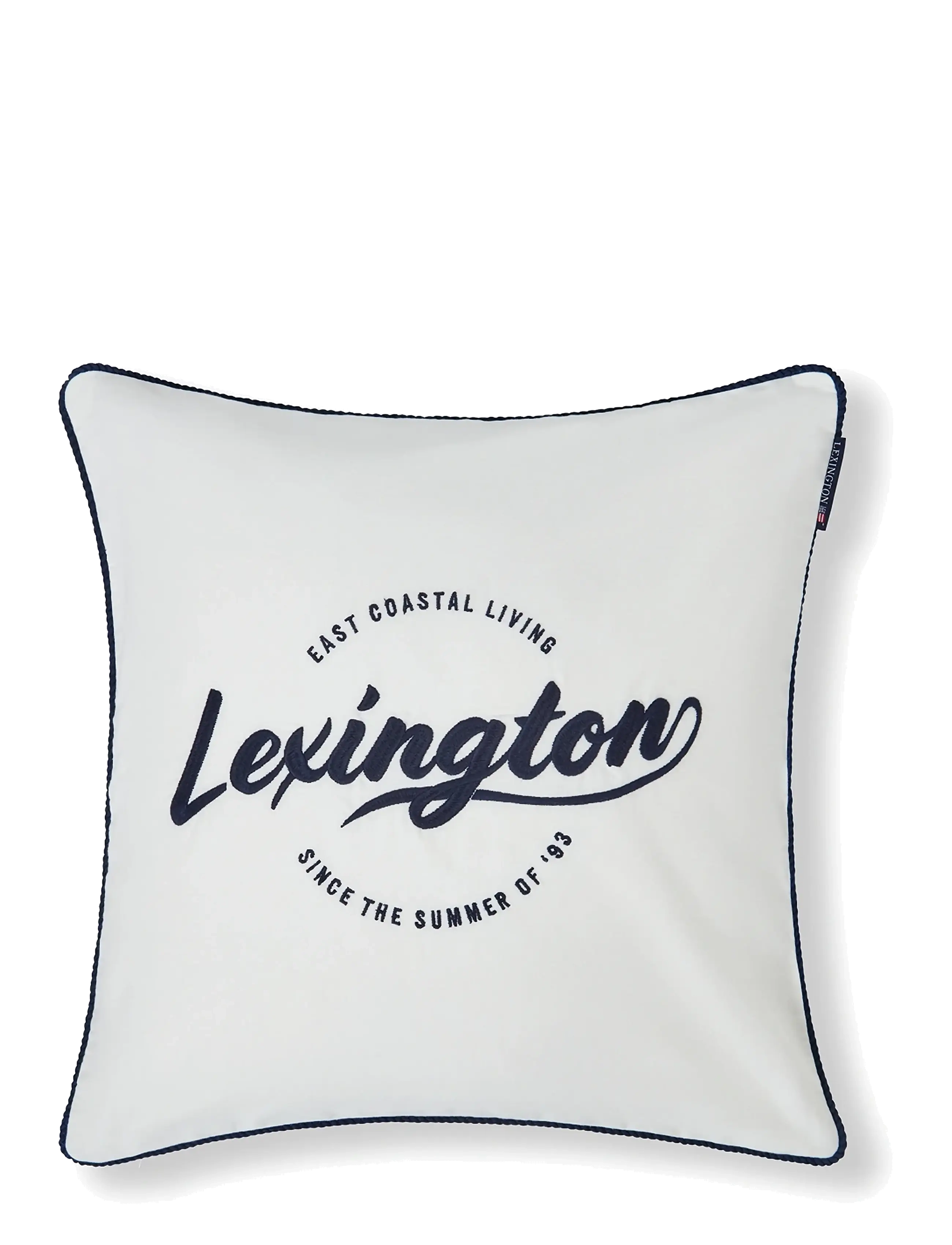 Lexington Home White Logo Organic Cotton Twill Pillow Cover, Pudebetræk, Hvid, Str: 50X50