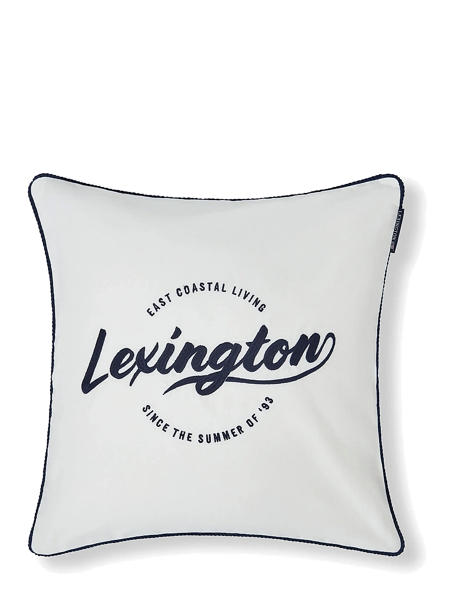Lexington Home - White Logo Organic Cotton Twill Pillow Cover - white/blue - 0