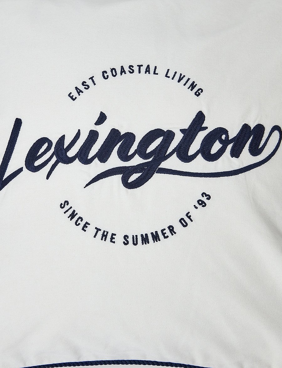 Lexington Home - White Logo Organic Cotton Twill Pillow Cover - white/blue - 2