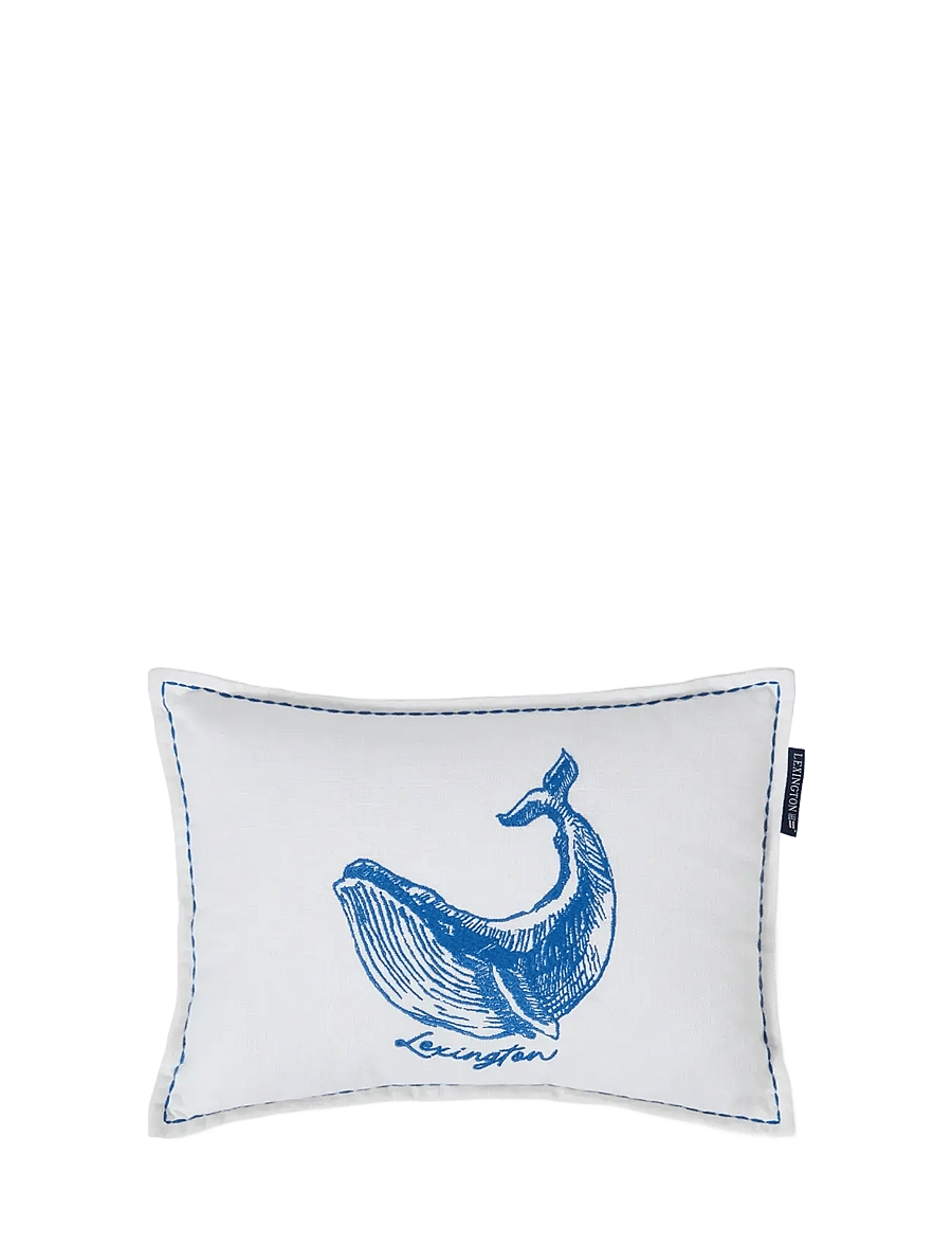 Lexington Home - Whale Organic Cotton 40x30 Pillow - white/blue - 0
