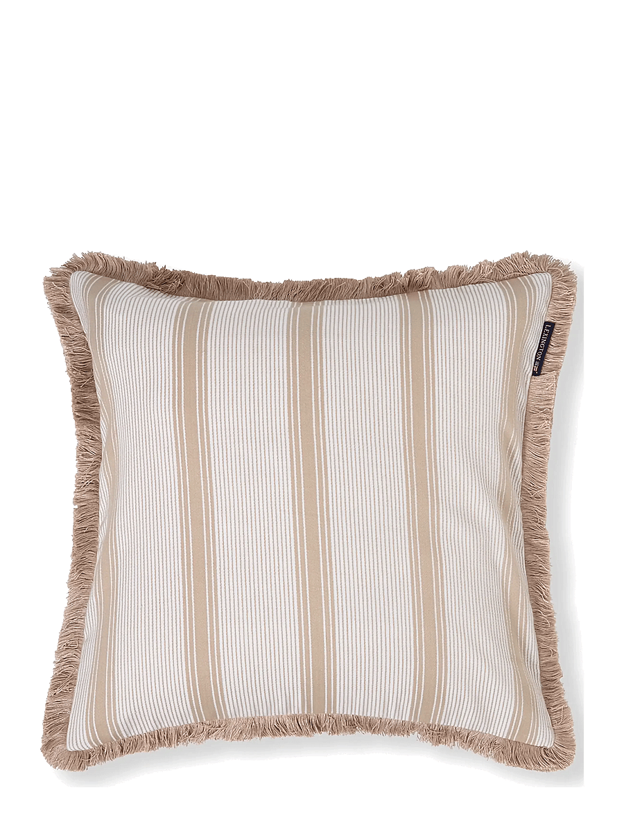 Lexington Home - Striped Organic Cotton Fringe Pillow Cover - padjad - beige/white - 0