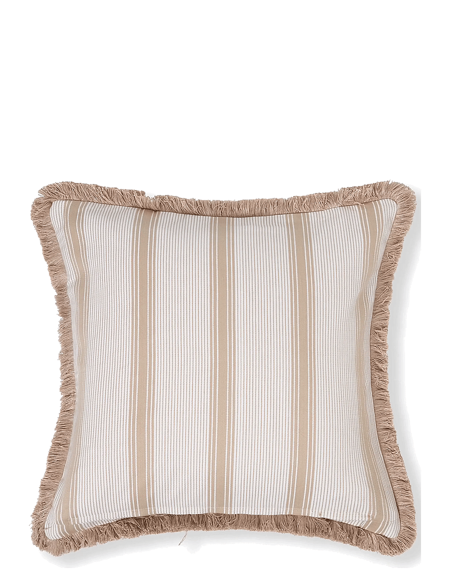Lexington Home - Striped Organic Cotton Fringe Pillow Cover - padjad - beige/white - 1