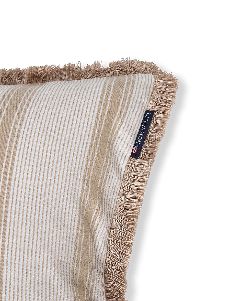 Lexington Home - Striped Organic Cotton Fringe Pillow Cover - padjad - beige/white - 2