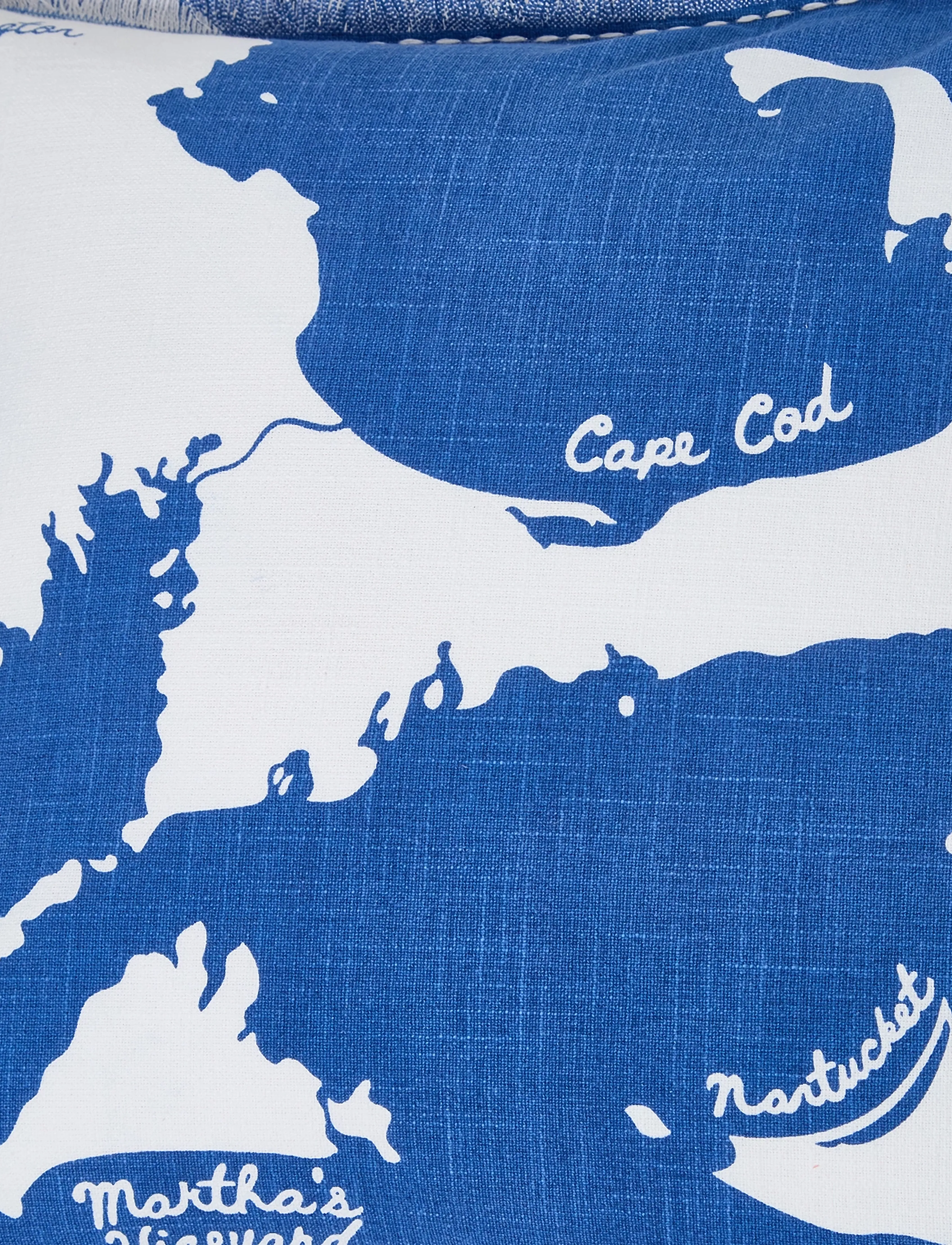 Lexington Home - Map Printed Organic Cotton Pillow Cover - coussins covers - blue/white - 3