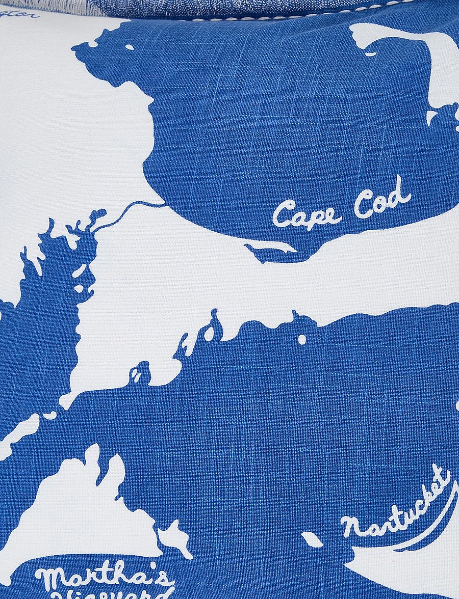 Lexington Home - Map Printed Organic Cotton Pillow Cover - padjakatted - blue/white - 3