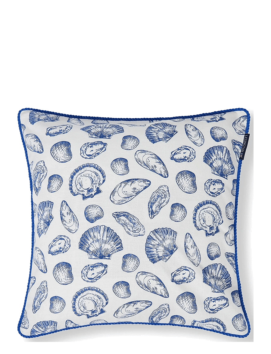Lexington Home - Shell Printed Organic Cotton Pillow Cover - white/blue - 0