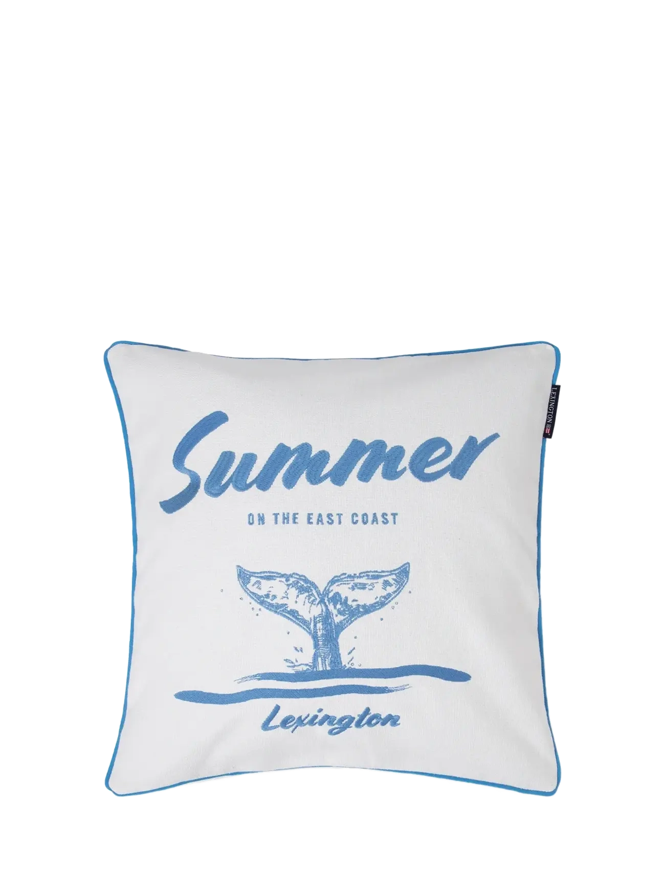 Lexington Home Summer Whale Organic Cotton Pillow Cover - Spilvendrānas - WHITE/BLUE / white