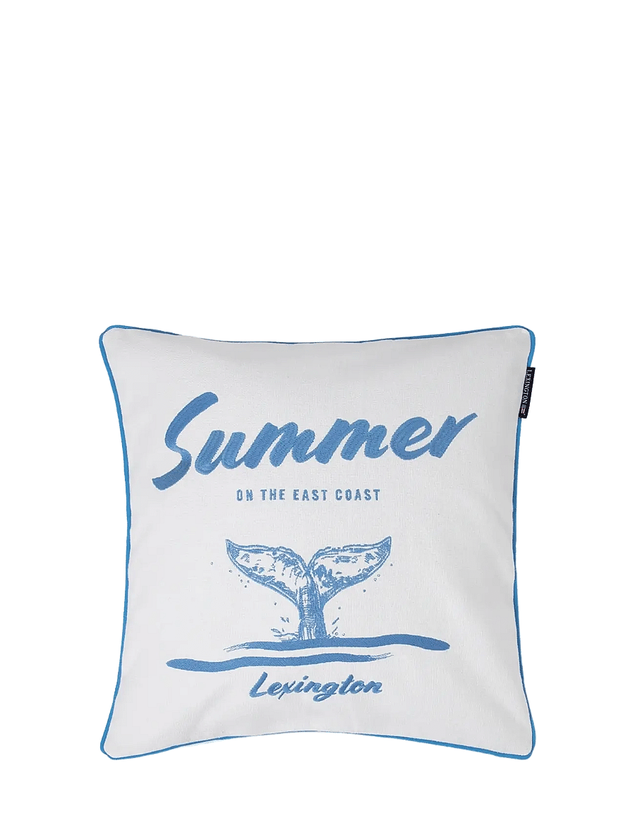 Lexington Home - Summer Whale Organic Cotton Pillow Cover - white/blue - 0