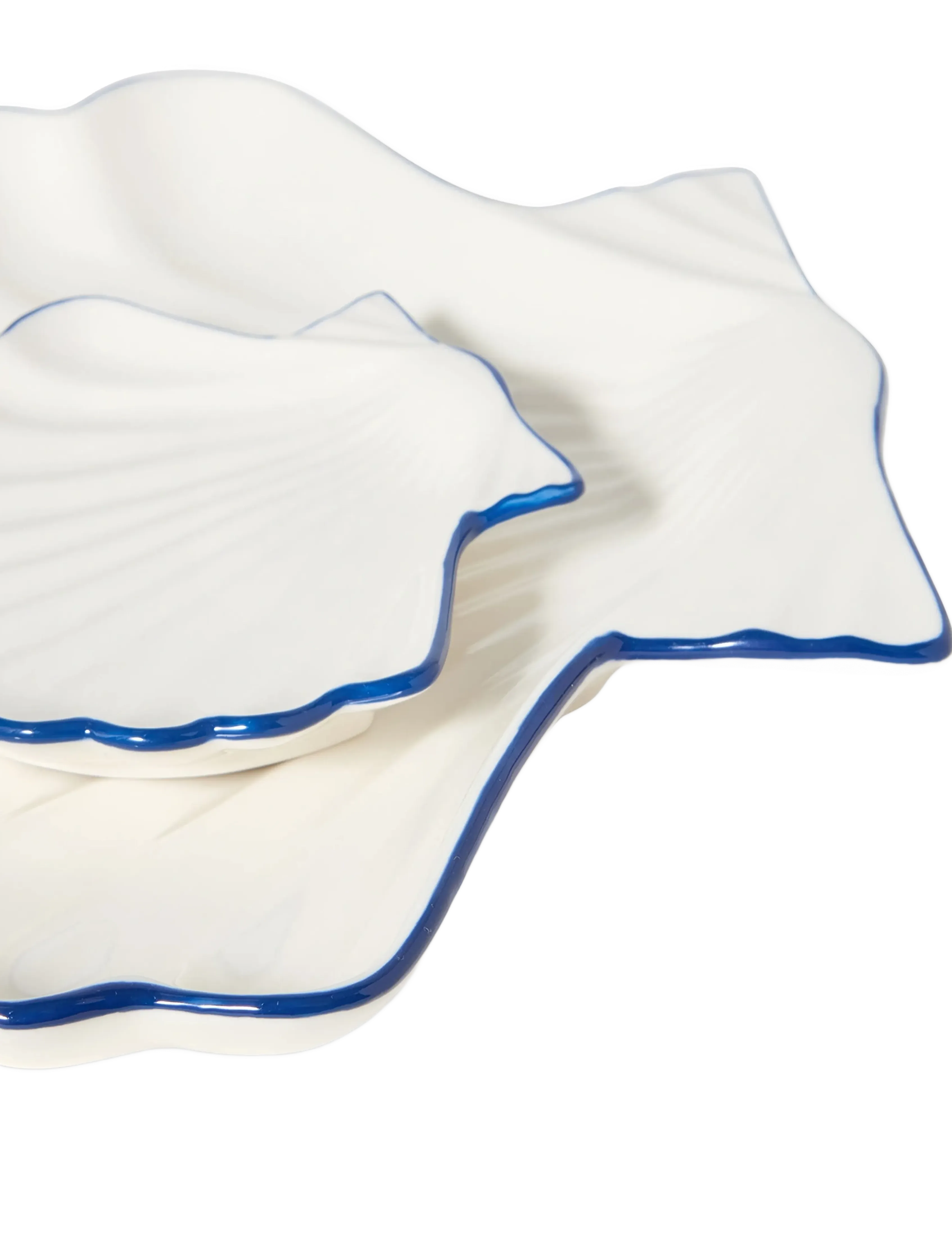 Lexington Home - Stoneware Shell Platter - decorative platters - white/blue - 2