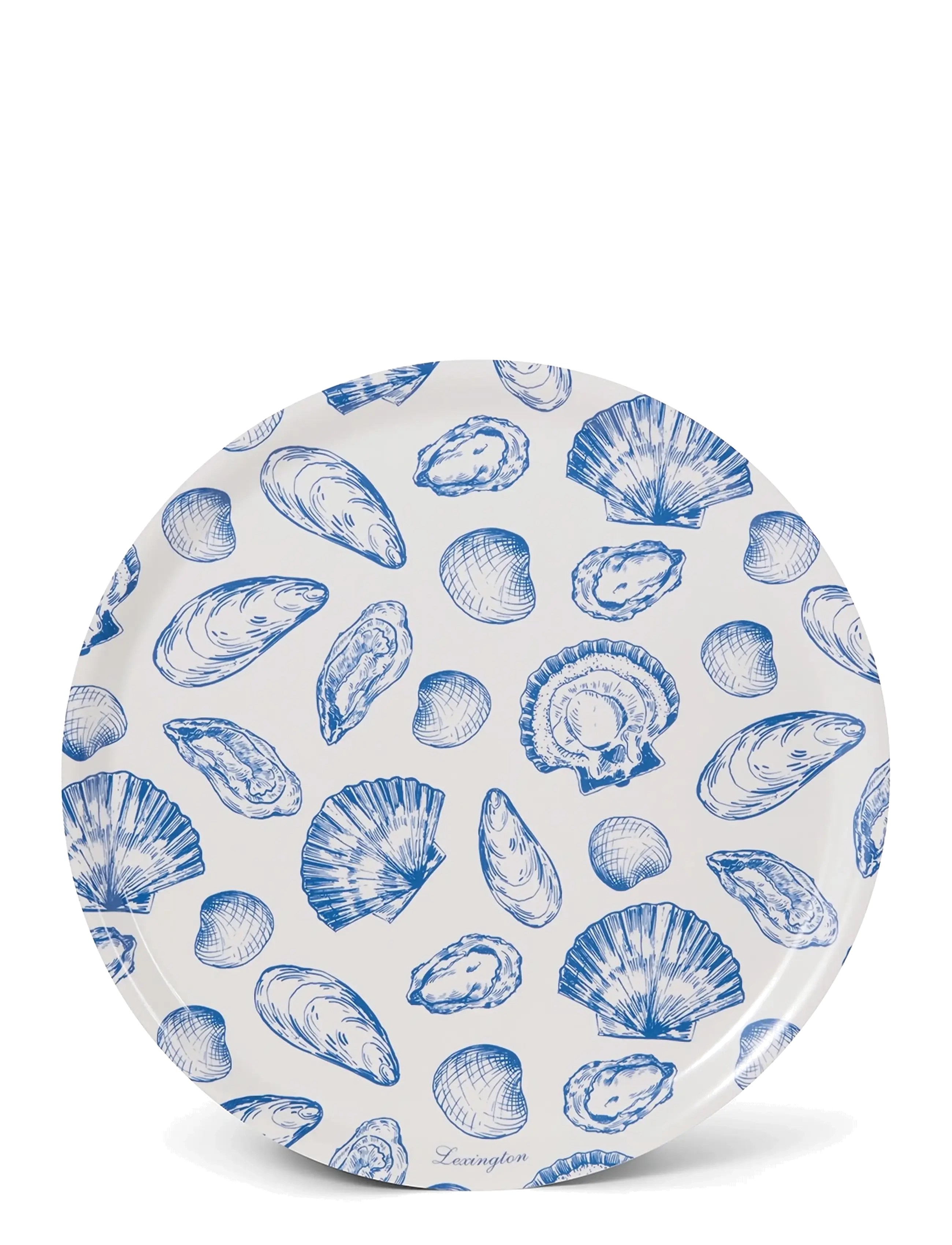Lexington Home Laminated Printed Round Tray - Serveringsbakker - BLUE/WHITE / white