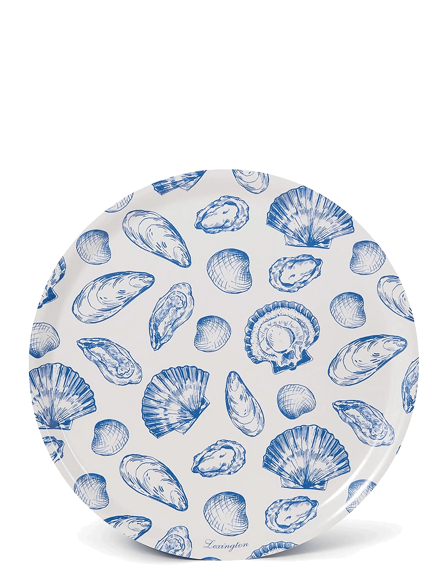 Lexington Home - Laminated Printed Round Tray - kandikud - blue/white - 0