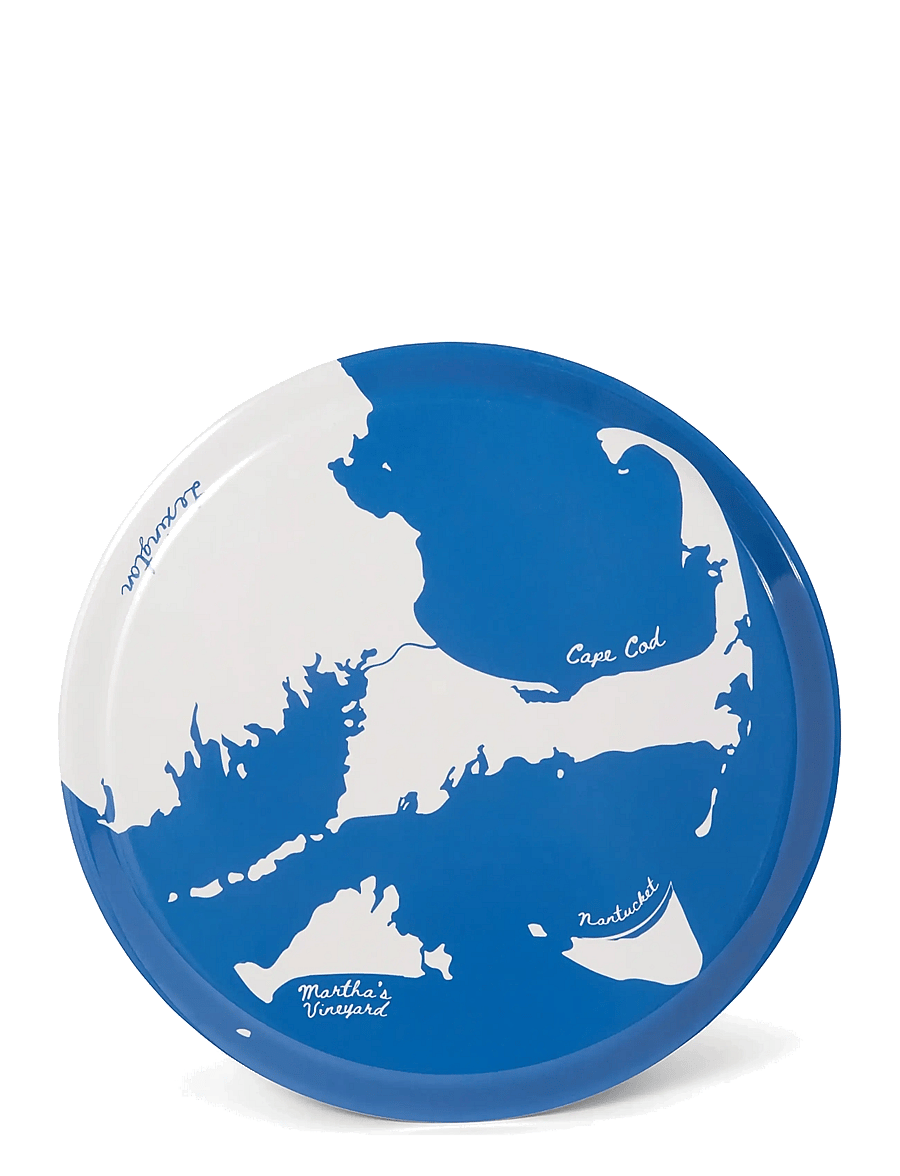 Lexington Home - Laminated Printed Round Tray - kandikud - blue/white - 1