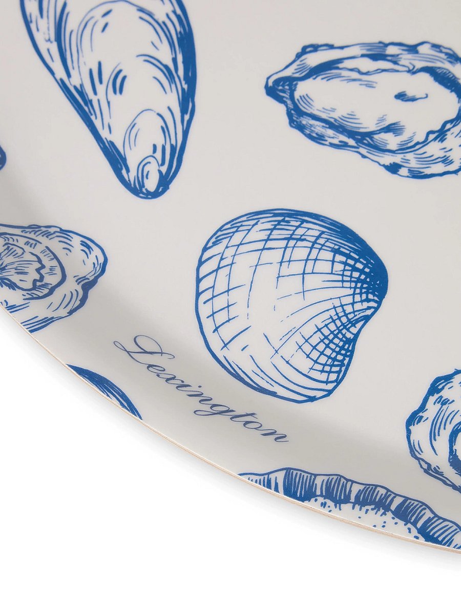 Lexington Home - Laminated Printed Round Tray - kandikud - blue/white - 2