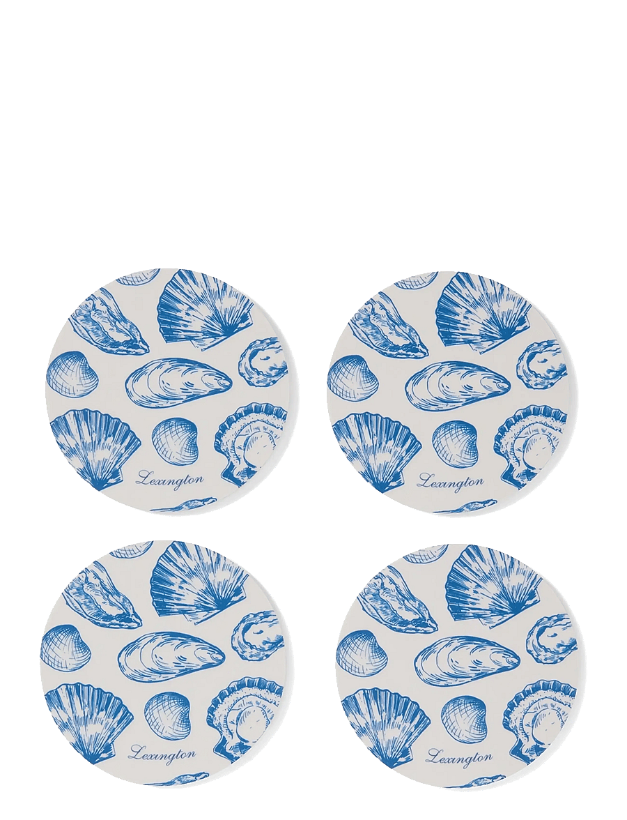 Lexington Home - Laminated Double-Sided Coaster Set (set of 4) - blue/white - 0