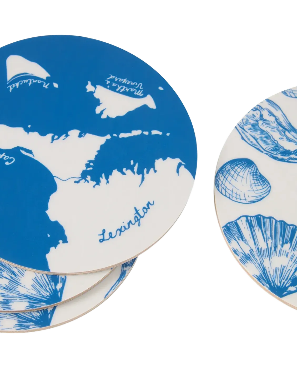 Lexington Home - Laminated Double-Sided Coaster Set (set of 4) - sous-verres - blue/white - 3