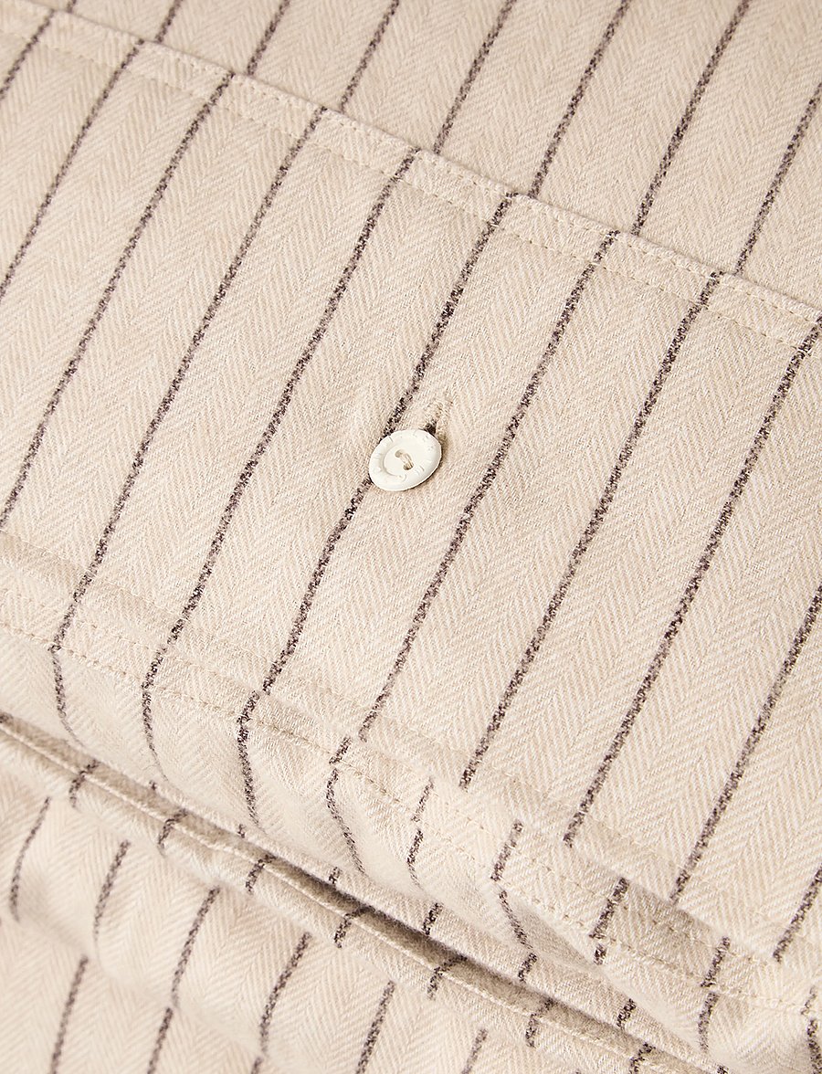 Lexington Home - Beige/Brown Pin Striped Cotton Flannel Bed Set - bettwäsche-set - beige/brown - 1