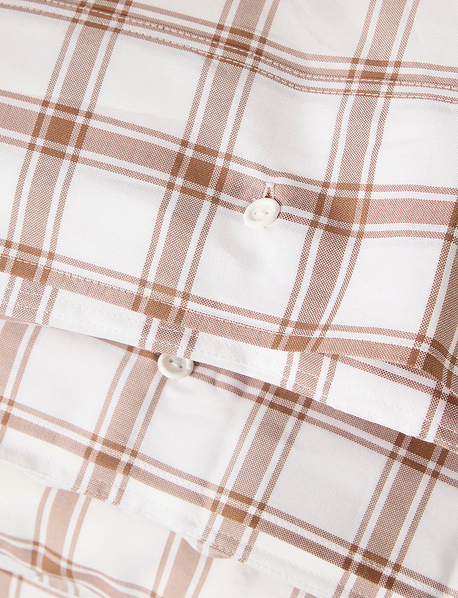 Lexington Home - Checked Lyocell/Cotton Pin Point Bed Set - voodiriiete komplektid - white/fudge - 1