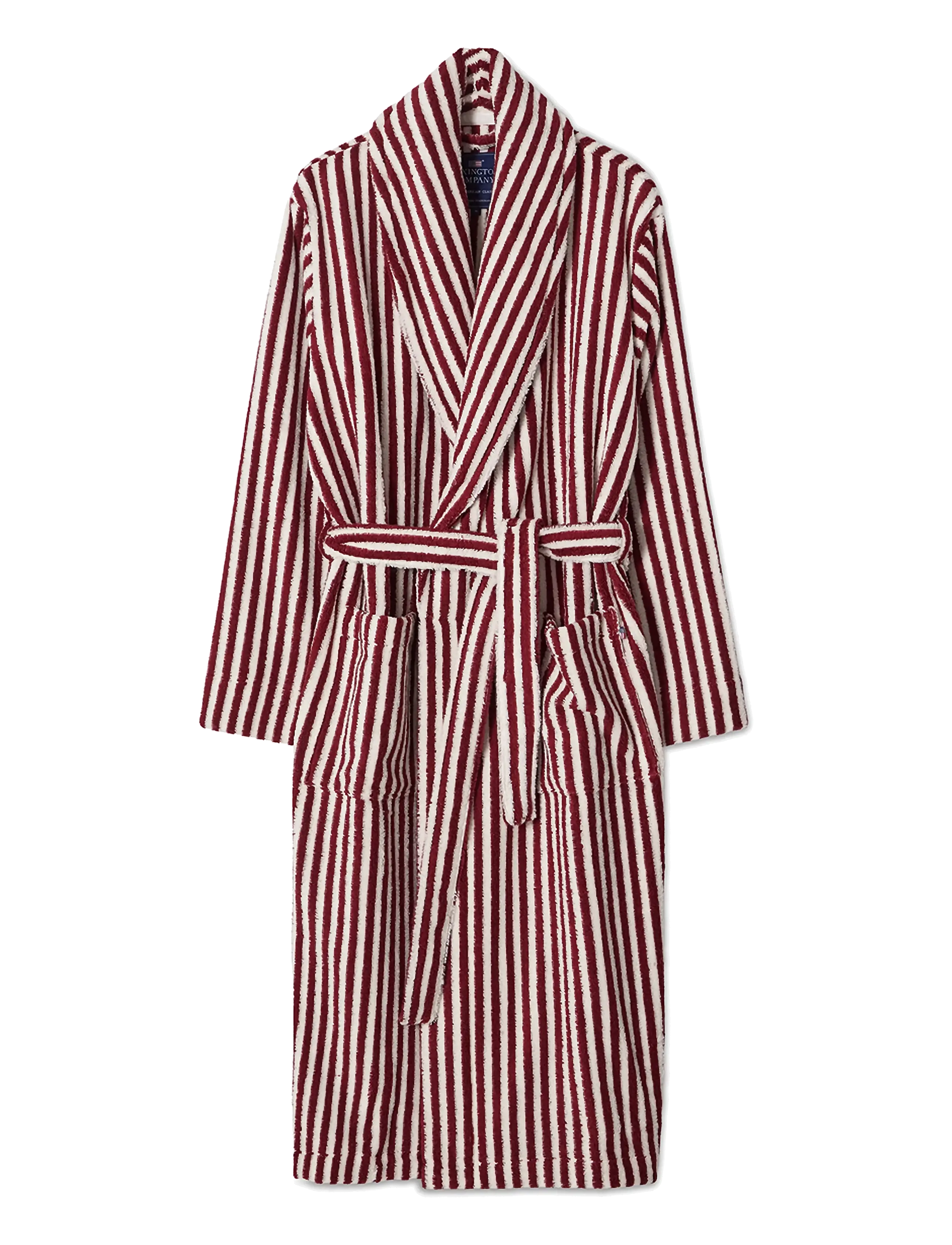 Lexington Home Quinn Unisex Cotton-Mix Hoodie Robe - Aluspesu - FIG/SNOW WHITE / red
