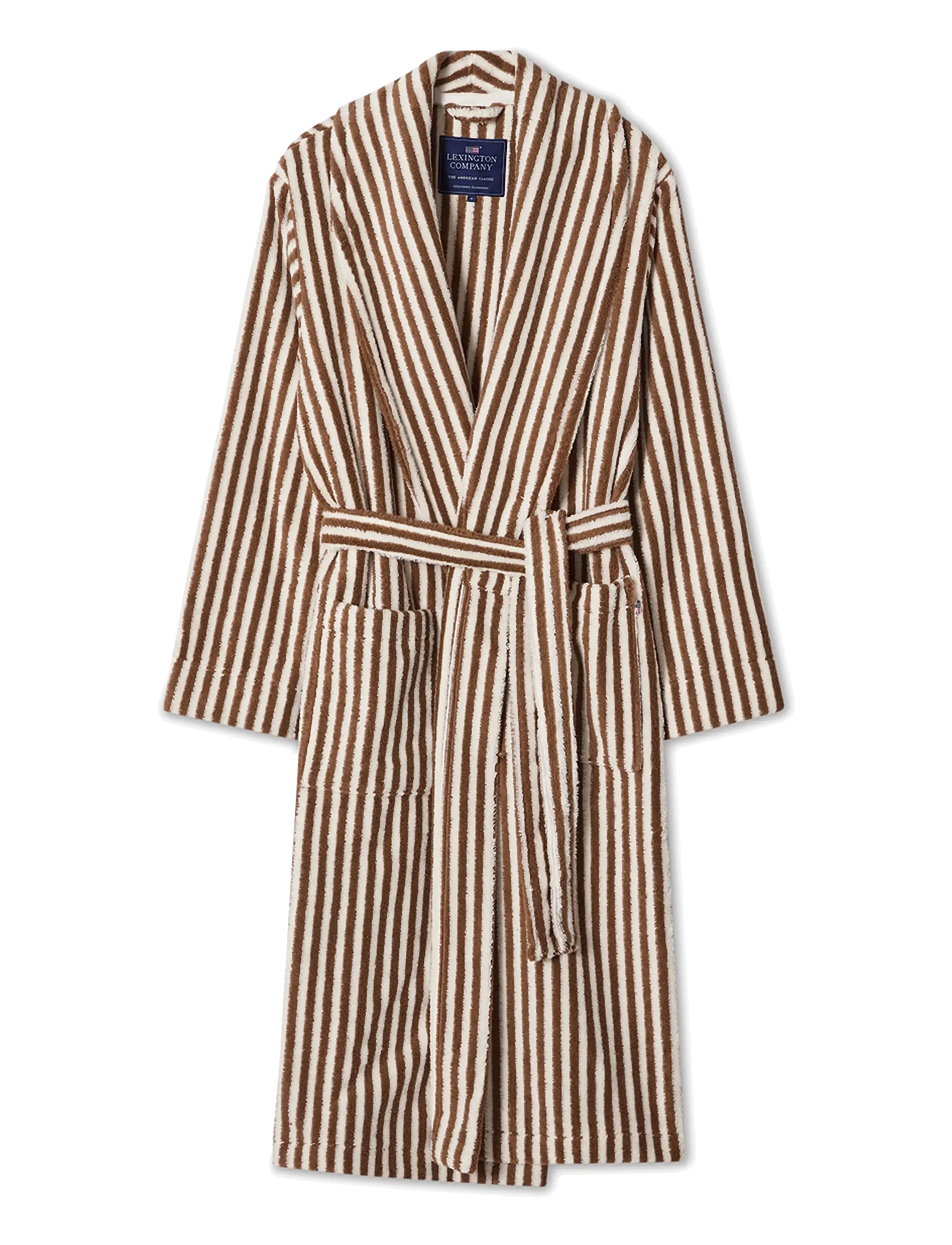 Lexington Home Quinn Unisex Cotton-Mix Hoodie Robe - Kylpytakit - FUDGE/SNOW WHITE / brown