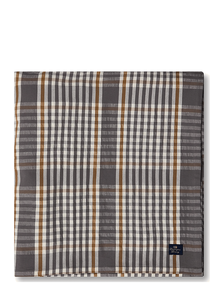 Lexington Home - Checked Linen/Cotton Tablecloth - laudlinad - gray/white/fudge - 1