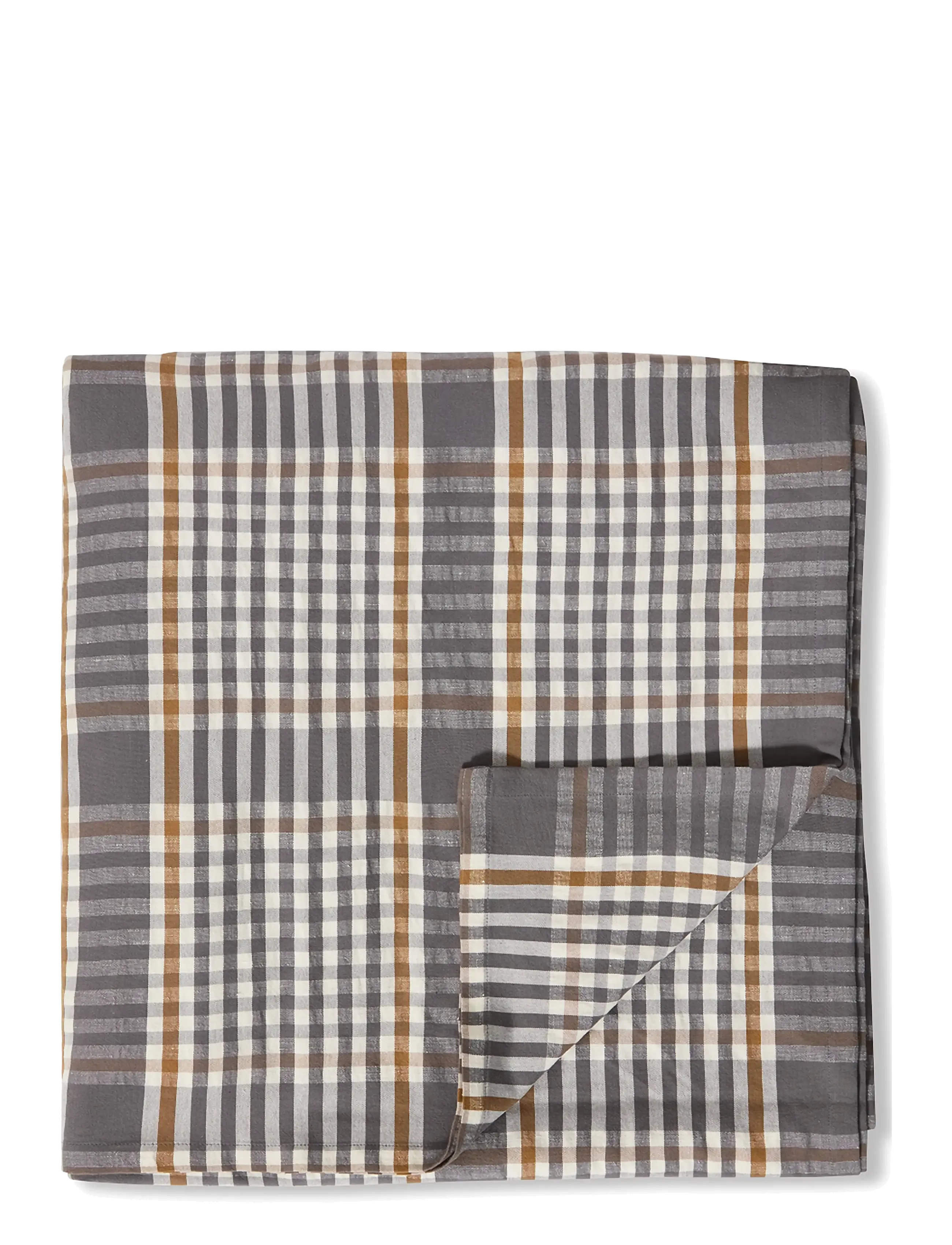Lexington Home - Checked Linen/Cotton Tablecloth - dukar & löpare - gray/white/fudge - 2