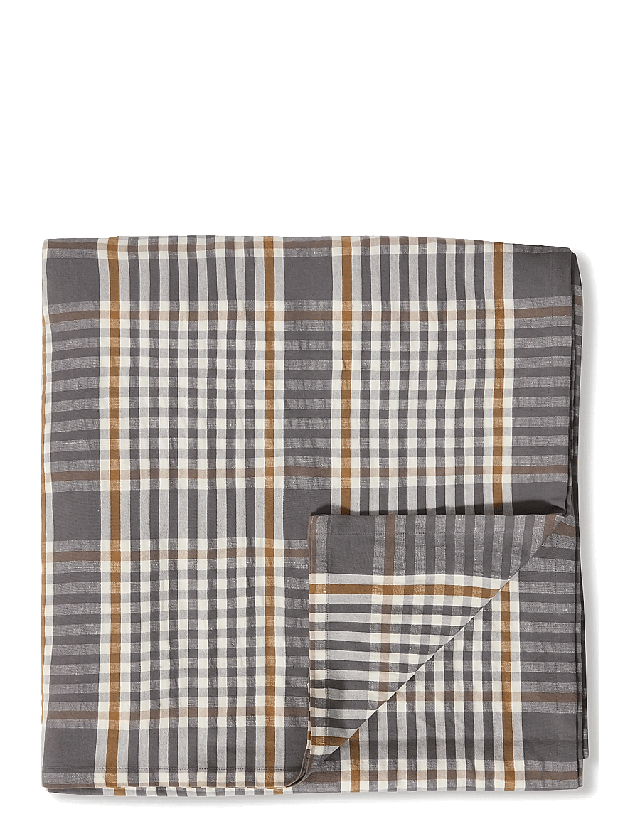 Lexington Home - Checked Linen/Cotton Tablecloth - laudlinad - gray/white/fudge - 2