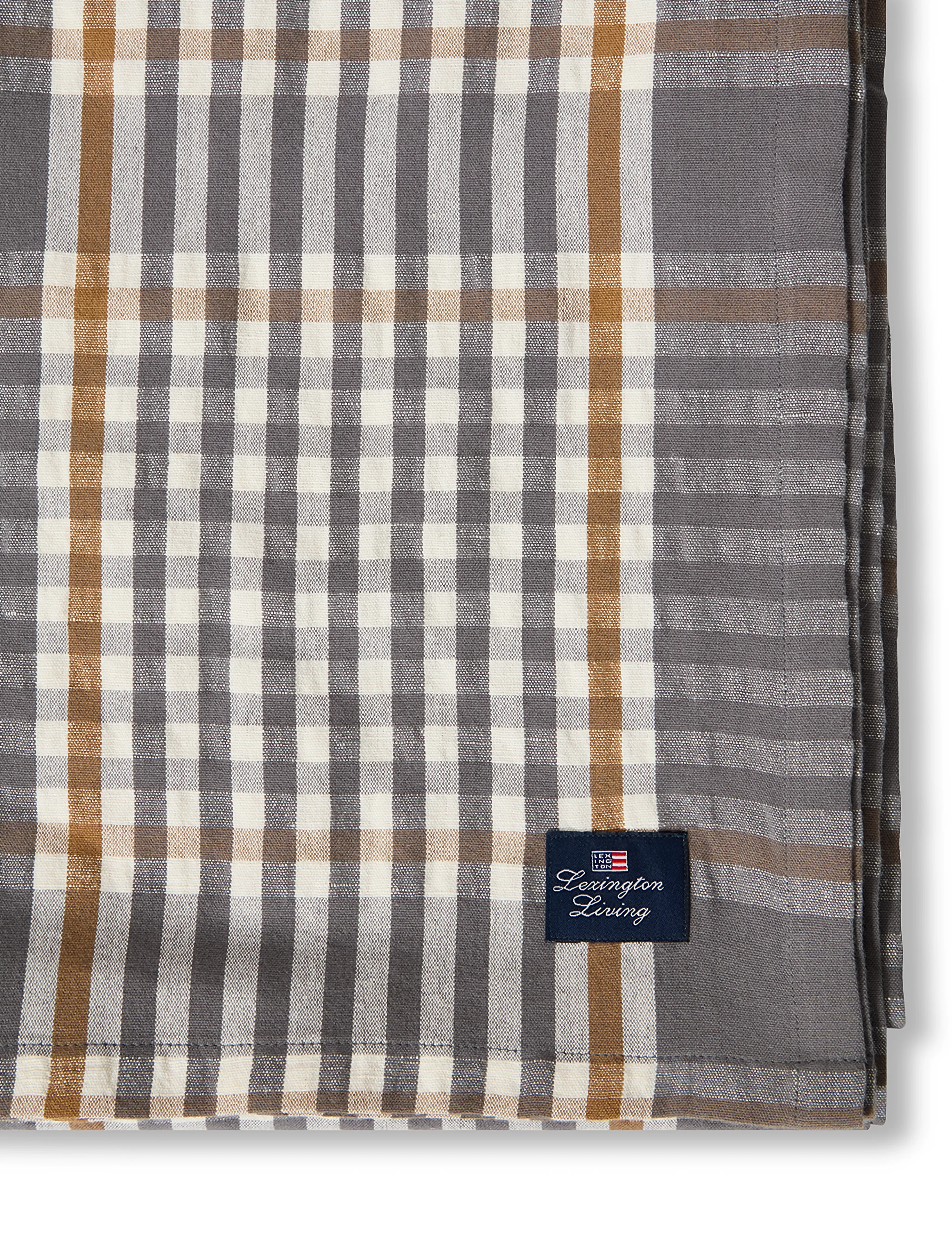 Lexington Home - Checked Linen/Cotton Tablecloth - dukar & löpare - gray/white/fudge - 3