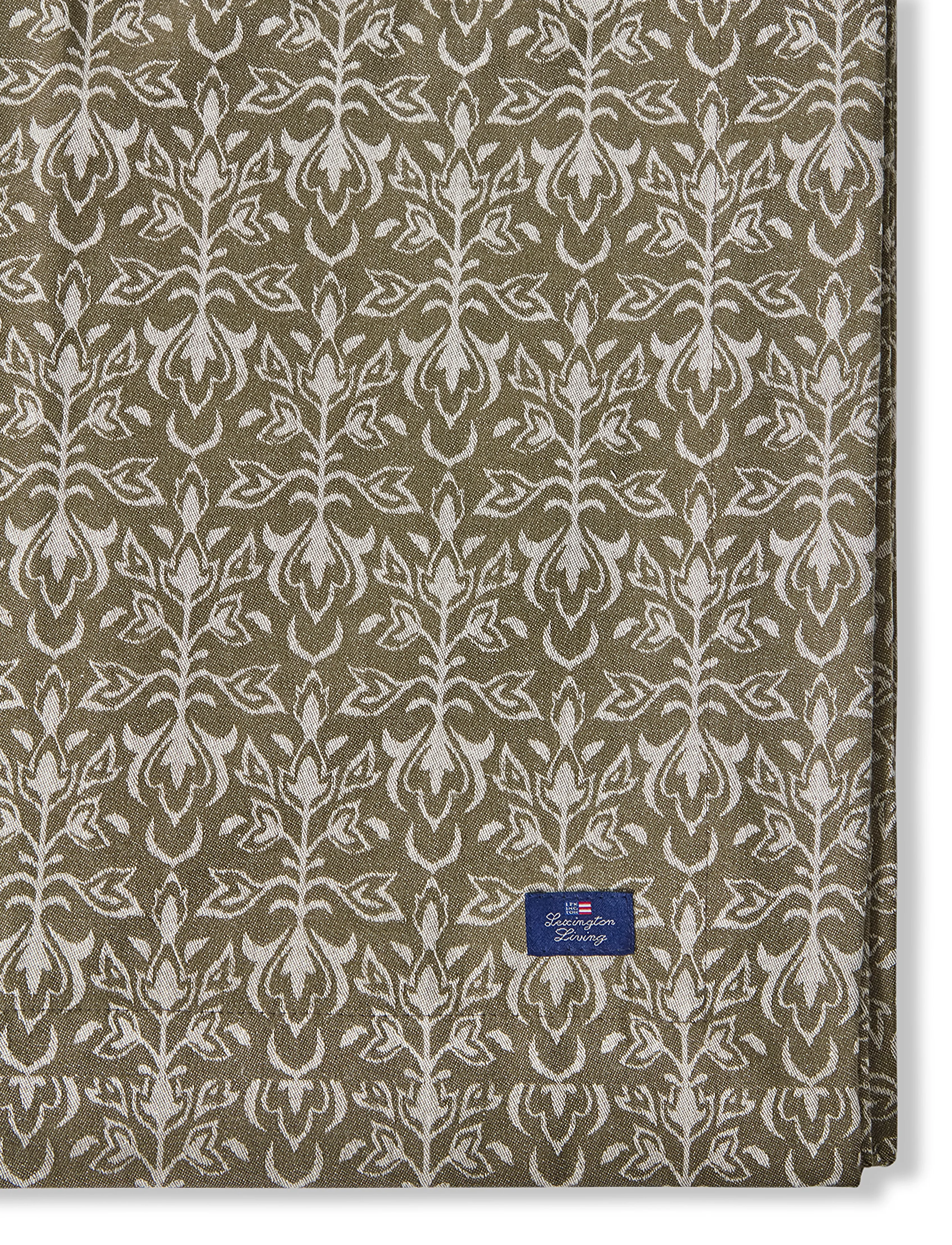 Lexington Home - Ornament Jacquard Cotton Tablecloth - dukar & löpare - beige/dk olive - 2