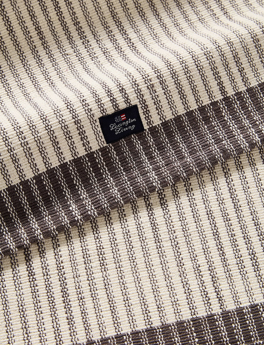 Lexington Home - Striped Organic Cotton Rib Runner - tischdecken & tischläufer - dk gray/white - 2