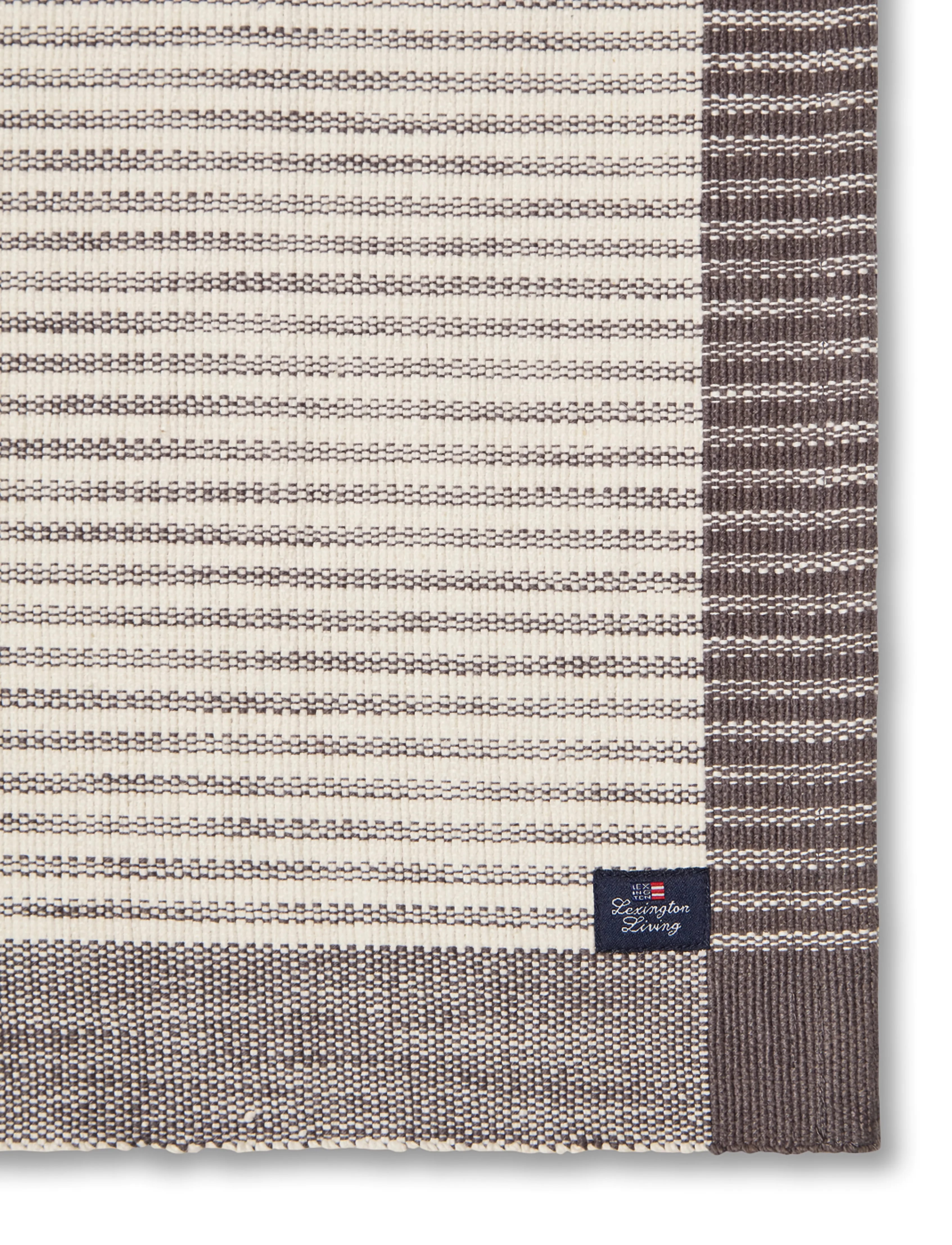 Lexington Home - Striped Organic Cotton Rib Placemat - bordstabletter - dk gray/white - 1