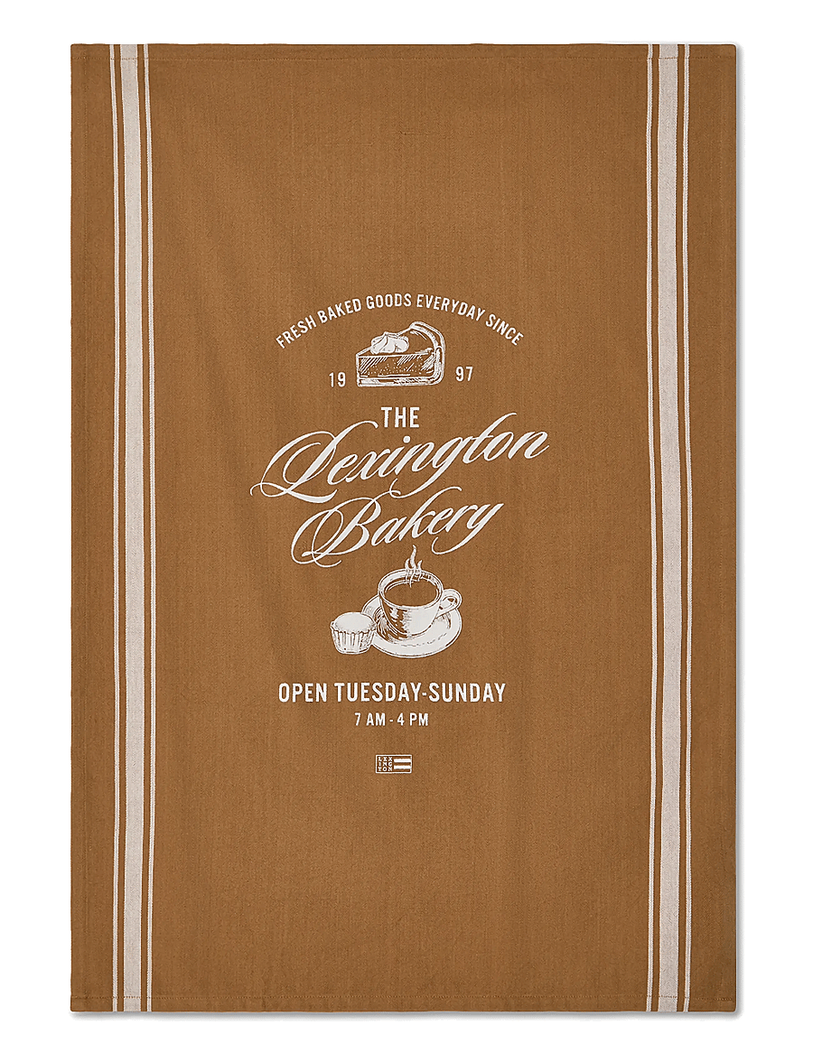 Lexington Home - Bakery Printed Organic Cotton Kitchen Towel - küchenhandtücher - fudge/white - 0