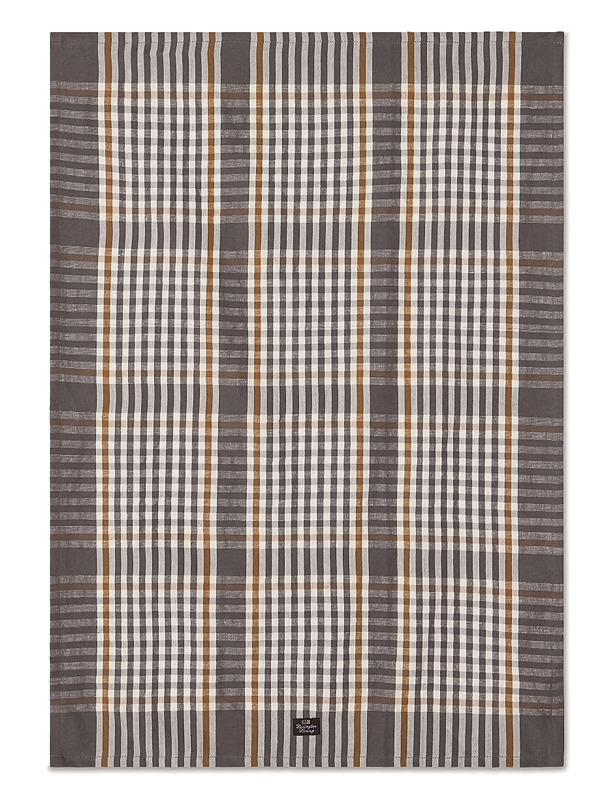 Lexington Home - Checked Linen/Cotton Kitchen Towel - küchenhandtücher - gray/white/fudge - 1